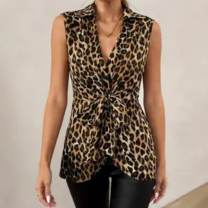 New Summer Arrival Plus-Size Leopard Print Vest, Slimming Figure-Friendly Design, Sleeveless Stylish Base Layer Top, Comfortable & Fashionable for Daily Casual Wear