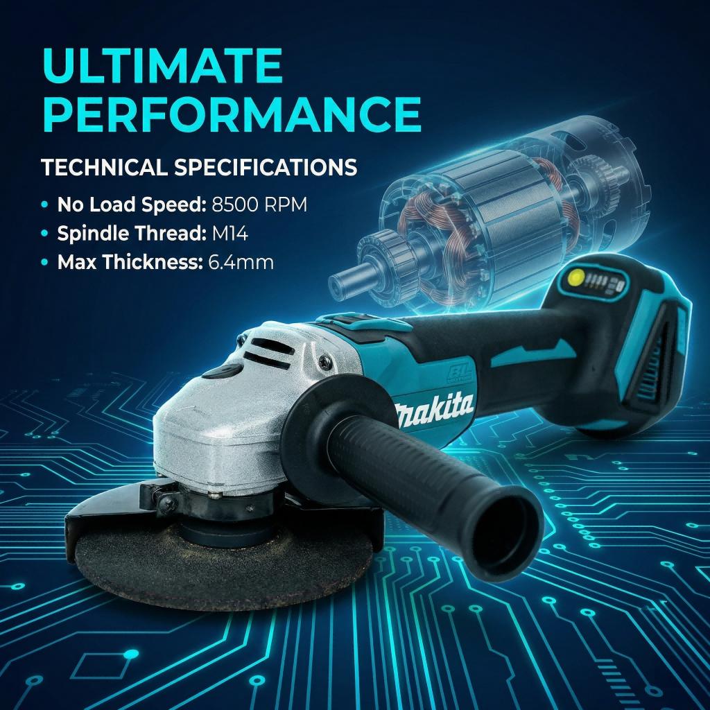 Makita DGA404 125mm  18V Lithium Ion  Pipe Fitting Auto Repair Electric  Kit With Makita Charger & Battery brushless angle grinder Cordless powertools