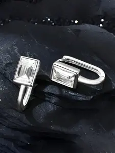 1 Pair Pretty Cubic Zirconia Hoop Earrings For Women Wedding Valentine's Day Engagement Gift High Quality Earrings