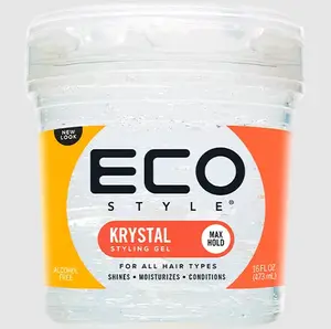 Eco Style Krystal Styling Gel - Adds Body and Shine to all Styles - Moisturizes and Maintains Healthy Hair - Strong, Weightless Hold - Ideal for any Hair Type and Color - Leaves No Residue - 16 oz
