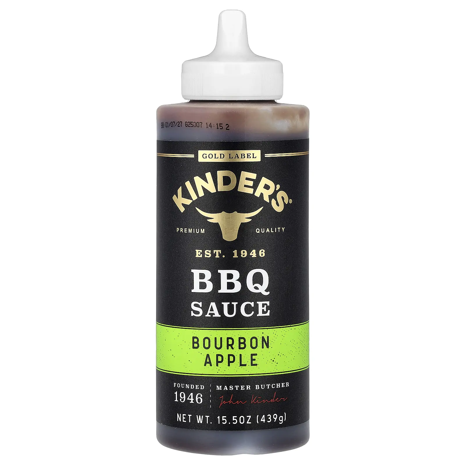 KINDER'S Gold Label, BBQ Sauce, Bourbon Apple, 15.5 oz (439 g)