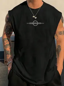 Minimalist Geometric Tank Top - Streetwear Sleeveless Shirt