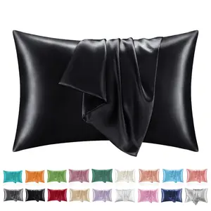 Solid Color Satin Pillowcase, Modern Simple Pillowcase without Filler, Soft Comfortable Pillow Cover for Home Bedroom Dormitory, Bedding Supplies,skin-friendly with Envelope Closure, Cool Bedroom, Bedroom Accessories, Silky Satin Bedding #TOP PICKS