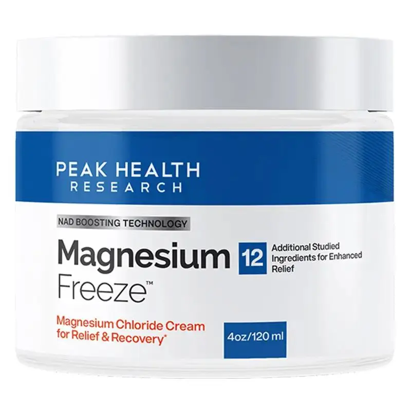 Viral Peak Health Magnesium Freeze Cream 120ml | Transdermal Magnesium Chloride Muscle Relief Cream with Niacinamide