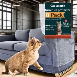 Heavy-Duty Furniture Shield for Cats, 8-Pack Scratch Deterrent Protector – Easy-to-Apply Sofa Corner Guards, Wall and Door Defenders with 50 Twist Pins, Reusable Pet Safety Solution, Durable Anti-Scratch Cover for Home Decor dog  products