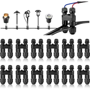 Low  Wire Connectors, 12 Pack Landscape Lighting Connectors,  Fastlock2 Style Low  Landscape Wire Connectors for 12-18 Gauge Wire, Pathway & Garden Lights