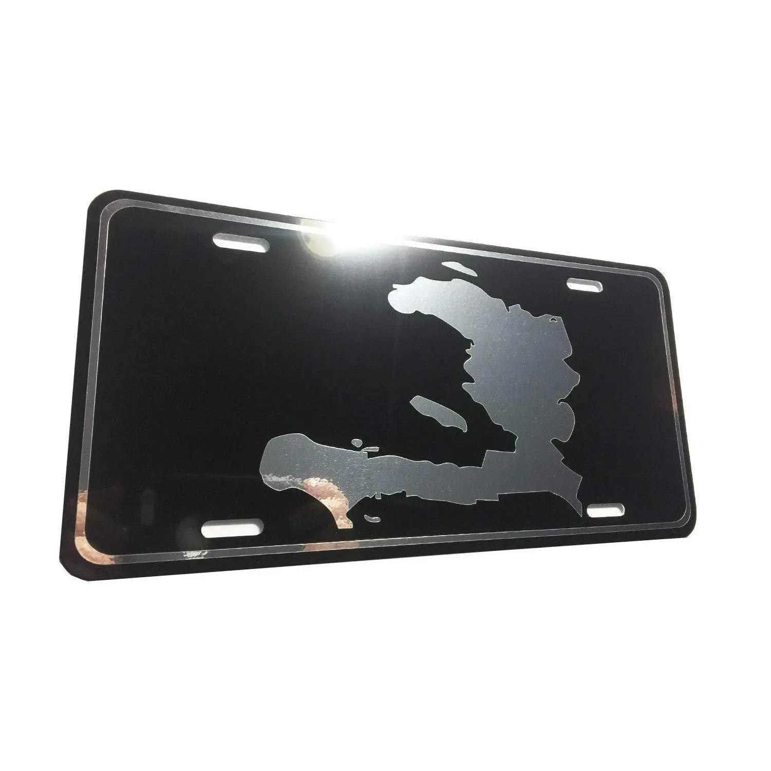 CustoMonsterDesigns Haiti Map Heavy Duty Aluminum License Plate