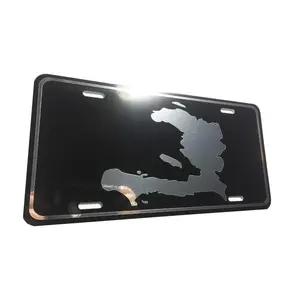 CustoMonsterDesigns Haiti Map Heavy Duty Aluminum License Plate