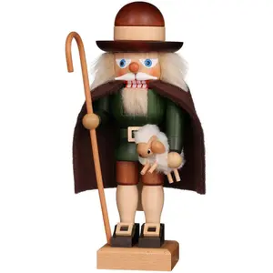 Christian Ulbricht-Seiffener Nussknackerhaus Shepherd with Sheep Traditional German Nutcracker Christmas Decoration