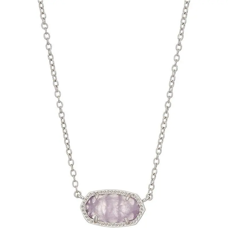 Kendra Scott Elisa Silver Pendant Necklace in Amethyst February - 4217717617