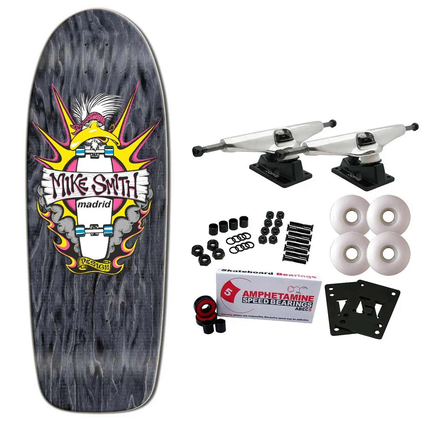 Madrid Skateboard Complete Mike Smith Duck Reissue Black 10.75" x 31"