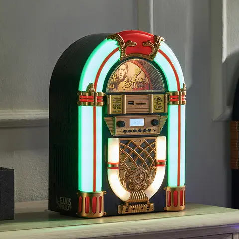 Arkrocket x Elvis Presley Mini Jukebox / Tabletop CD  / Bluetooth Speaker Limited Edition (Black/Gold) kpop  cd cassette player record  player