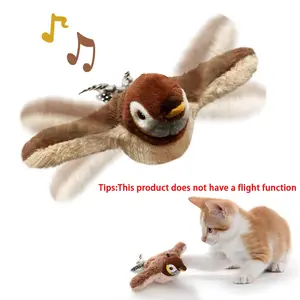 Interactive Bird Toy for Cats and Small Dogs, Rechargeable Plush Shaking Sound Toy with Realistic Tail, Outdoor Play Cat Noise Toy