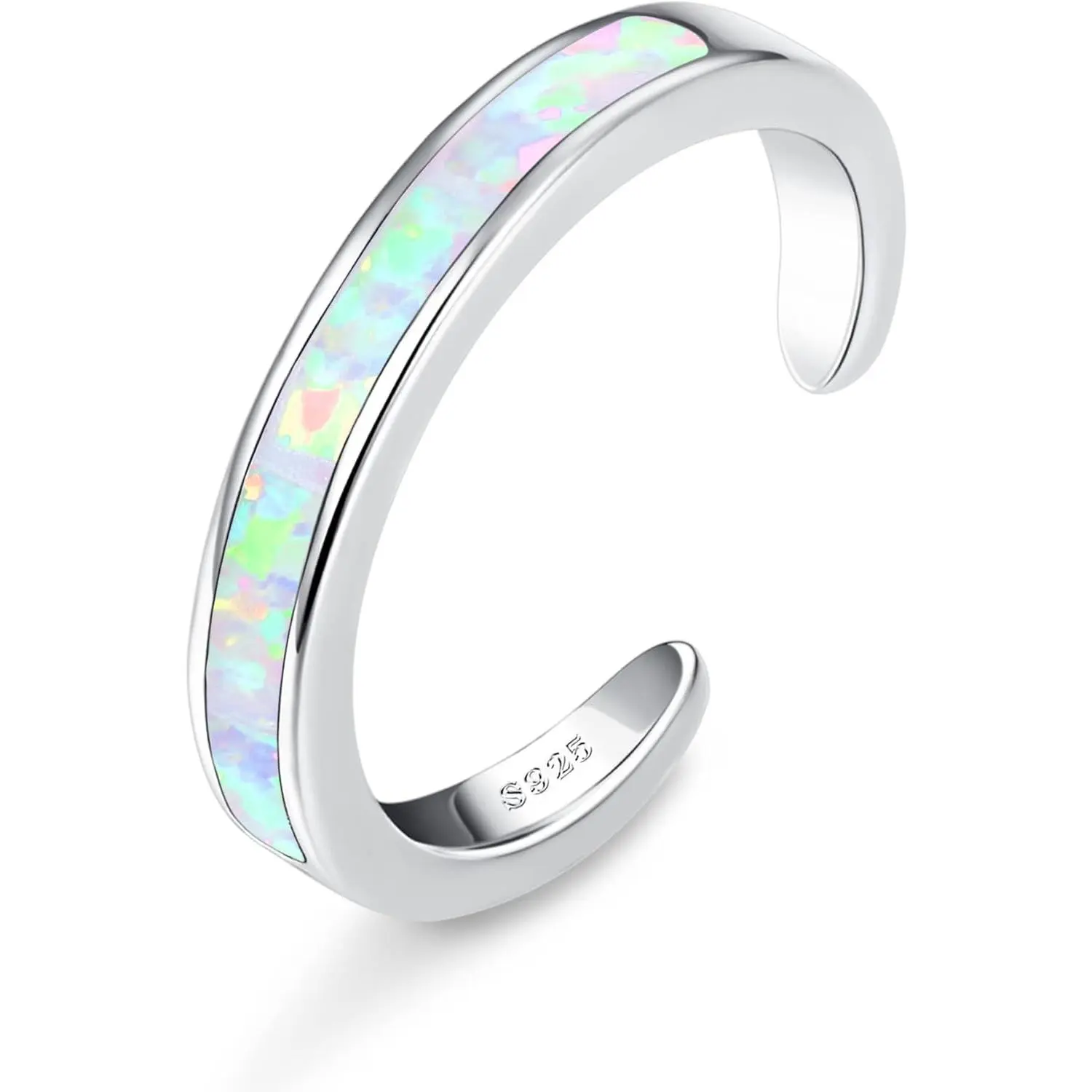 FIASASO 925 Sterling Silver Toe Rings for Women Adjustable Flower Cz Snake Twist Opal Band Rings Summer Beach Open Toe Rings Foot Jewelry, High Quality Jewelry, Body Jewelry
