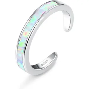 FIASASO 925 Sterling Silver Toe Rings for Women Adjustable Flower Cz Snake Twist Opal Band Rings Summer Beach Open Toe Rings Foot Jewelry