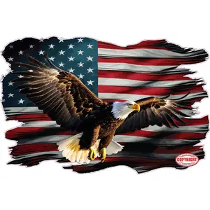 Drifting Eagle American Flag Decal