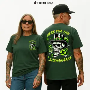 [KingZlia] St. Patrick‘s Day Here For The Shenanigans Custom Year Gen X T-shirt, 100% Cotton Top Unisex Comfort Womenswear Menswear