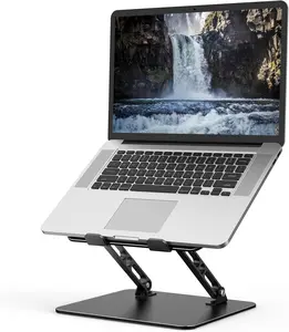 Adjustable Laptop Stand for Desk Metal Foldable Riser Holder Portable Desktop Book Stands Ventilated Cooling for 10-15.6" Laptops Ergonomic & Sturdy Design with Anti-Skid Pads and Heat Dissipation Features