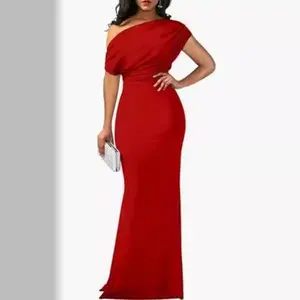 High Quality Beautiful Spring Women Elegant Sleeveless Off Shoulder Bodycon Long Formal Party Dress