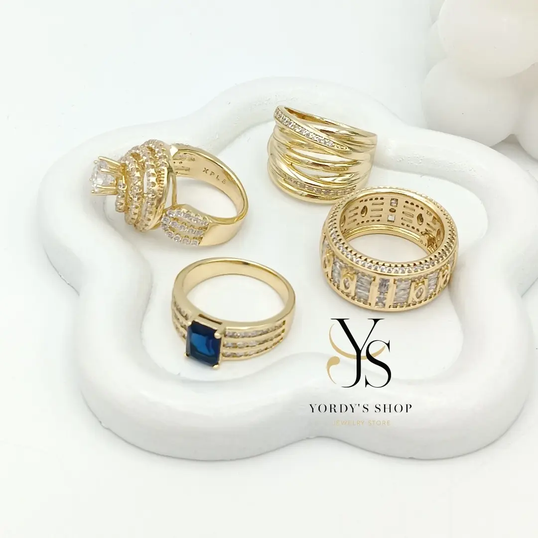Yordy 14k Gold Plated Fashionable Rings - Elegant Design, Sizes 6-10, Lightweight, High Quality Jewelry
