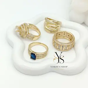 Yordy 14k Gold Plated Fashionable Rings - Elegant Design, Sizes 6-10, Lightweight, High Quality Jewelry