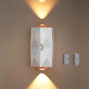 LED Wall-Mounted Light with Motion Sensor, Adjustable Dual-Level Illumination, Rechargeable Battery, Ideal for Bedroom & Hallway Decor