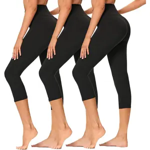 High Waisted Capri Leggings for Women - Soft Slim Yoga Pants for Running Cycling Workout