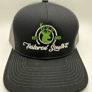 Tailored South Hat - Black Mesh Baseball Cap with Green Deer Logo, Established 2013, Adjustable Fit, Perfect for Outdoor Activities