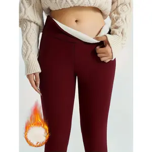 Women's High Waist Stretchy Leggings for Winter Workouts - Thermal Yoga Pants with 4-Way Stretch, Solid Color Non-See-Through Fabric, Hand Wash/Dry Clean, Gym & Casual Wear, Comfortable Fitness Attire, Nontransparent Fabric