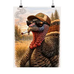 Turkey Smoking Funny Outdoors Poster