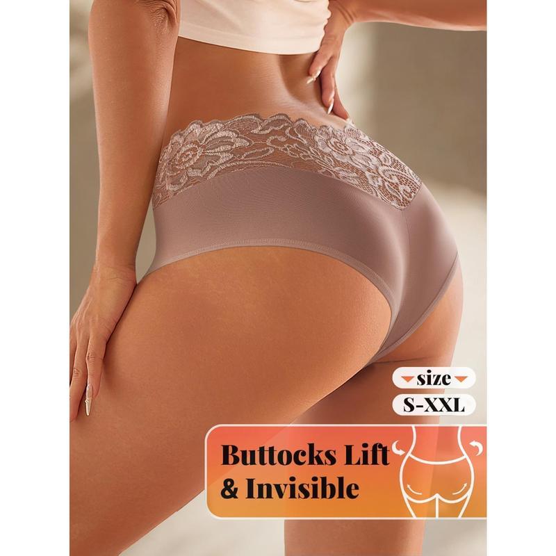 QUASTI 5PCS Low-rise Lace Patchwork Thong Briefs Exquisite Sexy Seamless Breathable Bikini Boxer Panties Comfortable Skin-friendly Delicate Lady Basic Underwear S-XXL