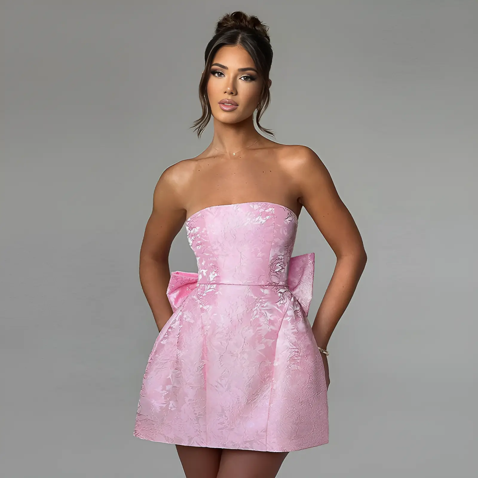 slim fit dress slacks Corset-Back Short Homecoming Dress with 3D Flowers Bahama Blue / XSmall