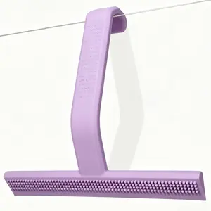 Multi-Functional Glass Door Shower Scraper, Ergonomic Handle, Silicone Design, Hook for Easy Hanging, Ideal for Bathroom, Tile Walls, Cars