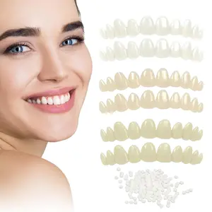 Tooth Repair Kit, Temporary Natural Shade for Filling The Gap, Moldable Thermal Beads Replacement Kit, Replace The Missing or Broken Tooth, Fake Teeth Replacement Kits - 6PCS (White & Khaki)