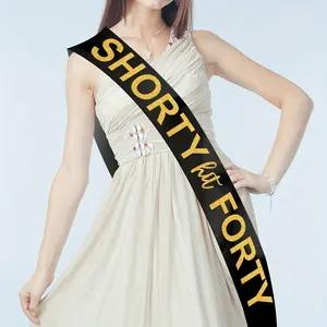 40th Birthday Decorations, Shorty Hit Forty Lightweight Sash, and Gold Glitter, Photobooth Props, 40th Bday Party Supplies