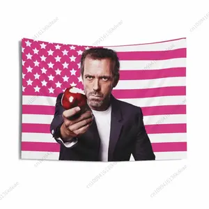 Dr House Indoor Wall Tapestries House MD Pink Flag Fun Wall Tapestry Room Home Decor Bedroom Dorm Wall Hanging Background Cloth boys and girls room decor