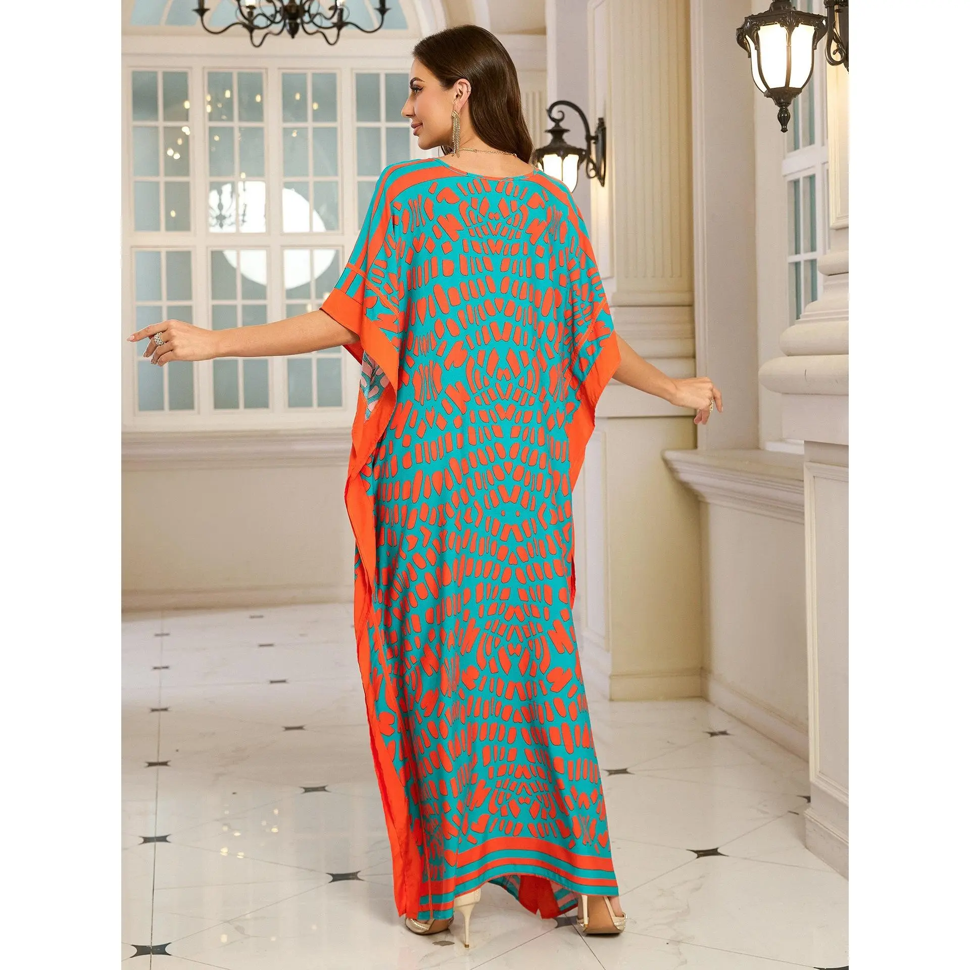 Plus Size Mumu Dresses for Women - Boho Batwing Sleeve Caftan with Side Slits, Long Moo Moo Nightgown & Beach Cover Up - Cyan Orange - TikTok Shop Plus Size Mumu Dresses for Women - Boho Batwing Sleeve Caftan with Side Slits, Long Moo Moo Nightgown & Beach Cover Up - Cyan Orange - TikTok Shop