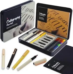 Calligraphy Pens Set - Introductory Caligraphy Writing & Hand Lettering Kit - Includes Instructions, Guide Book and Practice Book - Calligraphy Set For Beginners