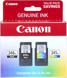 Canon Genuine Ink PG-240 XL / CL-241 XL Value Pack (2 Cartridges), Compatible with MG2120/3120/4120/2220/3220/4220/3520/3620, MX372/392/432/452/472/512/522/532, TS5120