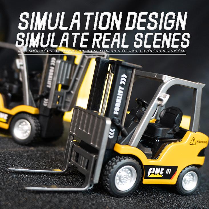 NEW 1/64 Alloy Mini Forklift Toy 11 Channel 2 Mode 2.4Ghz Remote Control USB-C Rechargeable with Lights and Sounds 3 in 1 Transformable Lift Fork & Hook RC Construction Vehicles for Adults Kids Boys & Girls Birthday Christmas Gift engineering vehicle set