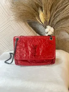 Pre-owned Yves Saint Laurent Niki Chain Flap Bag Matelasse Chevron Baby 1919H0642