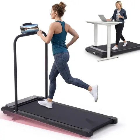 3-in-1 Under Desk Treadmill with LED Display, Foldable Walking Pad with Remote Control and Handles, 2.5HP Portable Workout Equipment for Home & Office, Walkable Treadmill, Remote Controlled Treadmill