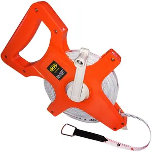 Open Reel Fiberglass Tape Measure Inch Metric Scale, Impact Resistant ABS -100 , 30 Meter