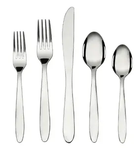 20-Piece Stainless Steel Flatware Set, Silver, Service for 4, 10.25 x 2.75 x 11.02 Inches