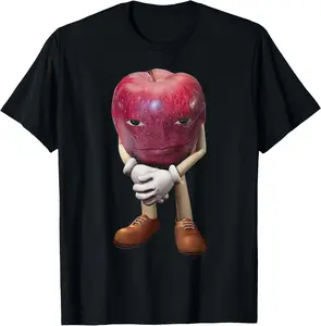 Casual Cotton shortsleeve tees Me Asf Apple Funny Apple With Face Meme Wapple T-Shirt
