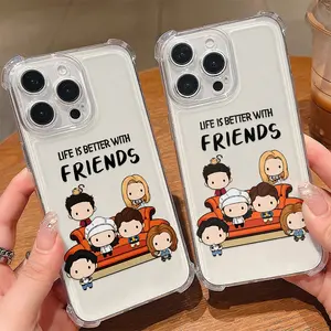 Chibi F-Friends TV Show Iconic Couch Print Phone Case Suitable for iPhone 17 16e 16 15 14 13 12 11 Mini Pro Max Air X XR XSMAX 8 7 Plus Anti Fall Shockproof Transparent Soft Back Cover