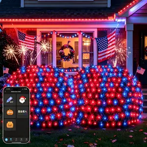 Avatar Controls Smart RGB Net Lights – Smart Mesh Lights with Bluetooth App, 105+ Scene Modes, Music Sync, IP44 Waterproof Timer – Perfect for 4th of July Tree & Fence Decor