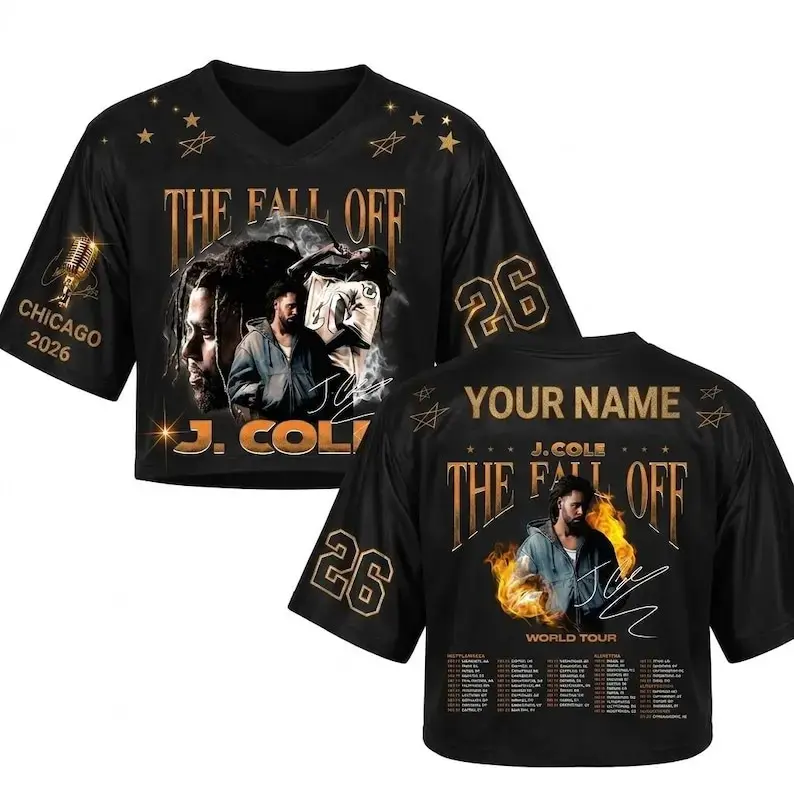 J-COle 2026 Tour Croptop Jersey, Vintage Hip Hop Graphic Tee, Retro 90s Rap Concert Shirt,Fall Music Tour Merch