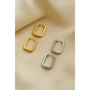 Zirconium Rectangle Hoops