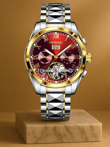 A Men's 2025 New Waterproof Luminous Hollow Advanced Multi functional Fully Automatic Mechanical Watch Luminous Fashionable Watch High End Watch